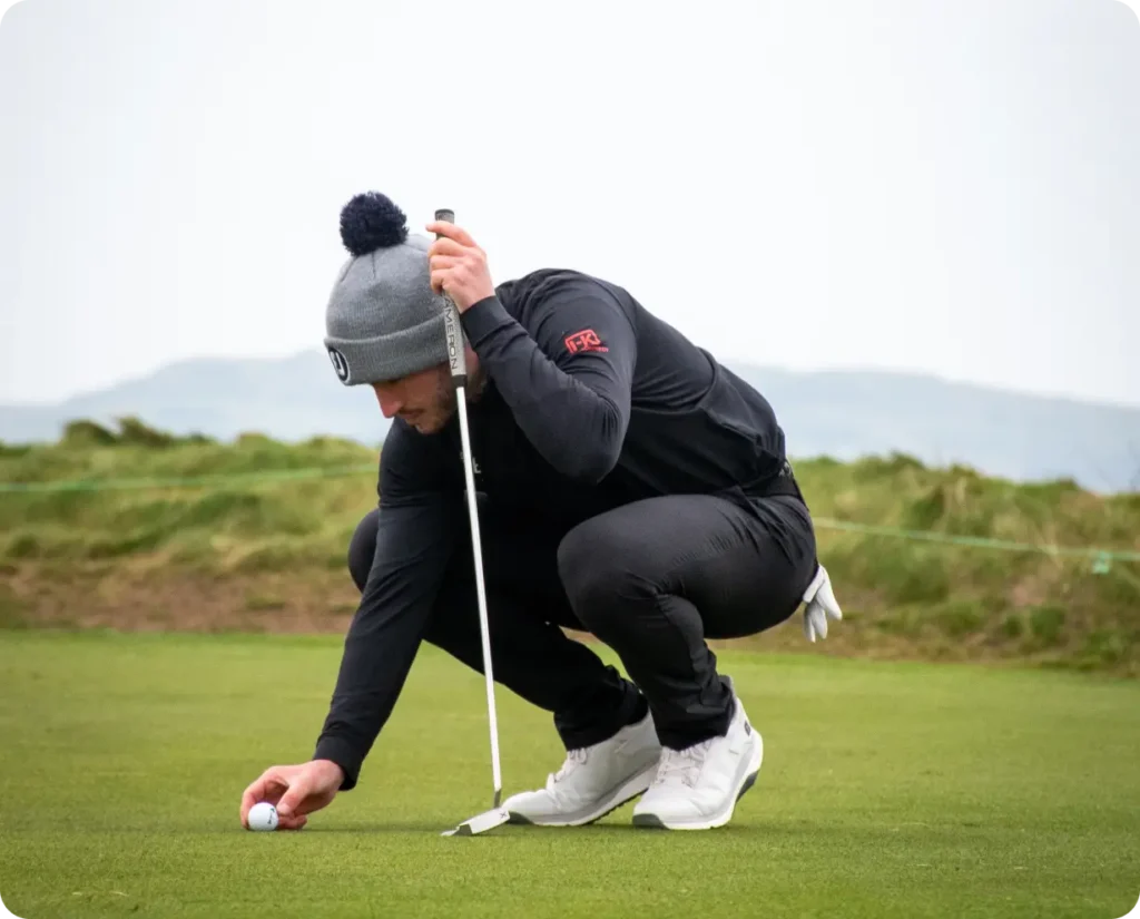 golfer with golf ball