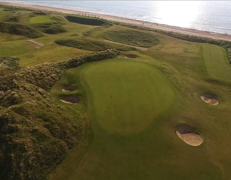 Aerial view of golf green