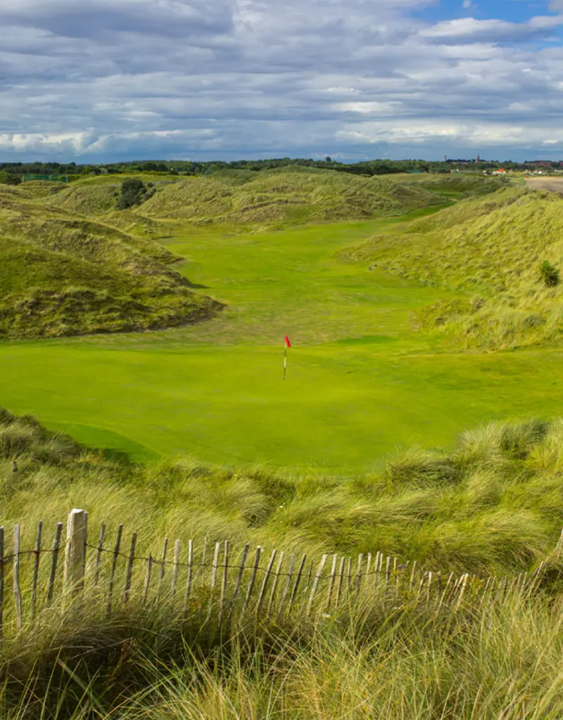 Flag on green