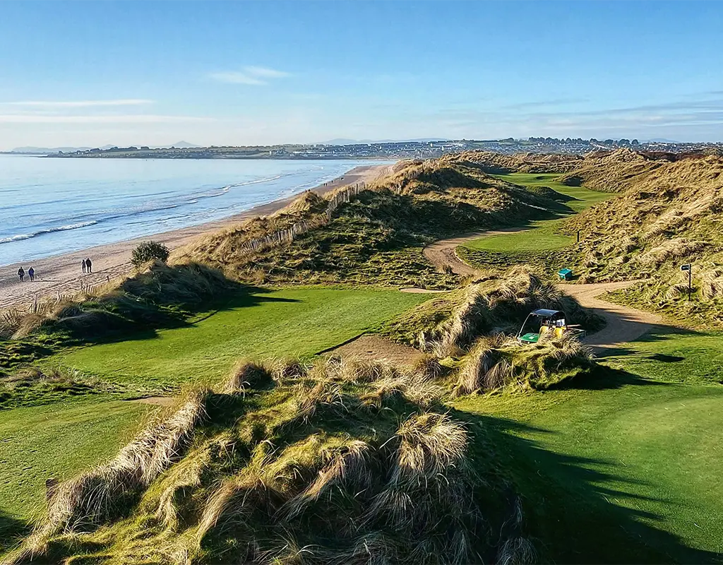 Golf Greens beside seashore