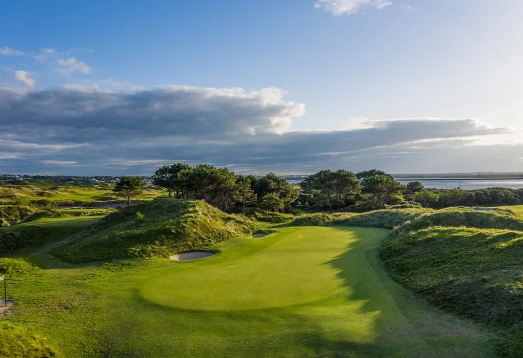 Golf hole in sun